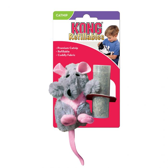 KONG Cat Toy Rat – Grijs/Roze