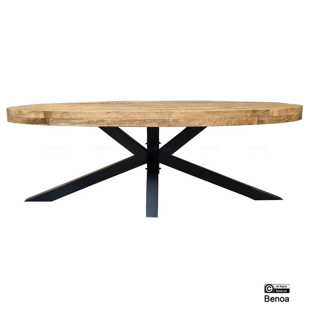 Salontafel Mango 3+3 Elips Blad met Spinpoot