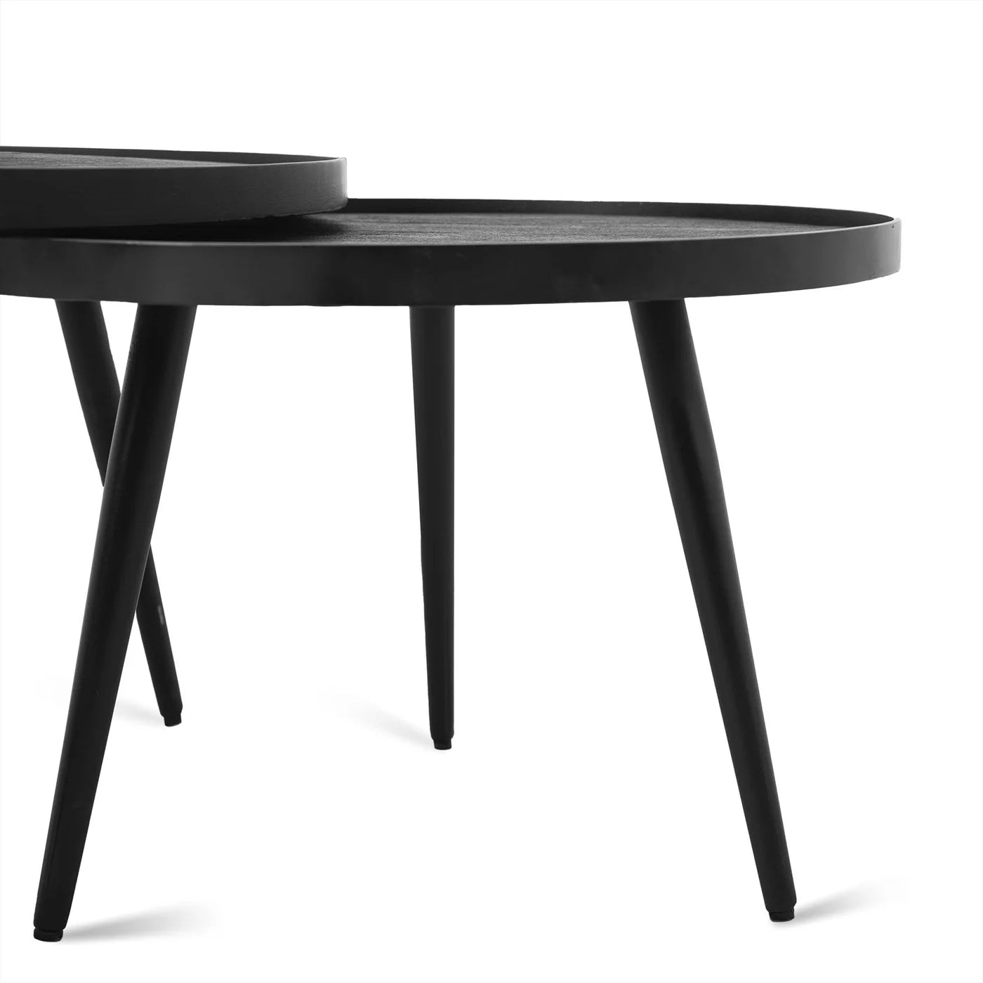 Salontafel Rond Zwart Set van 2