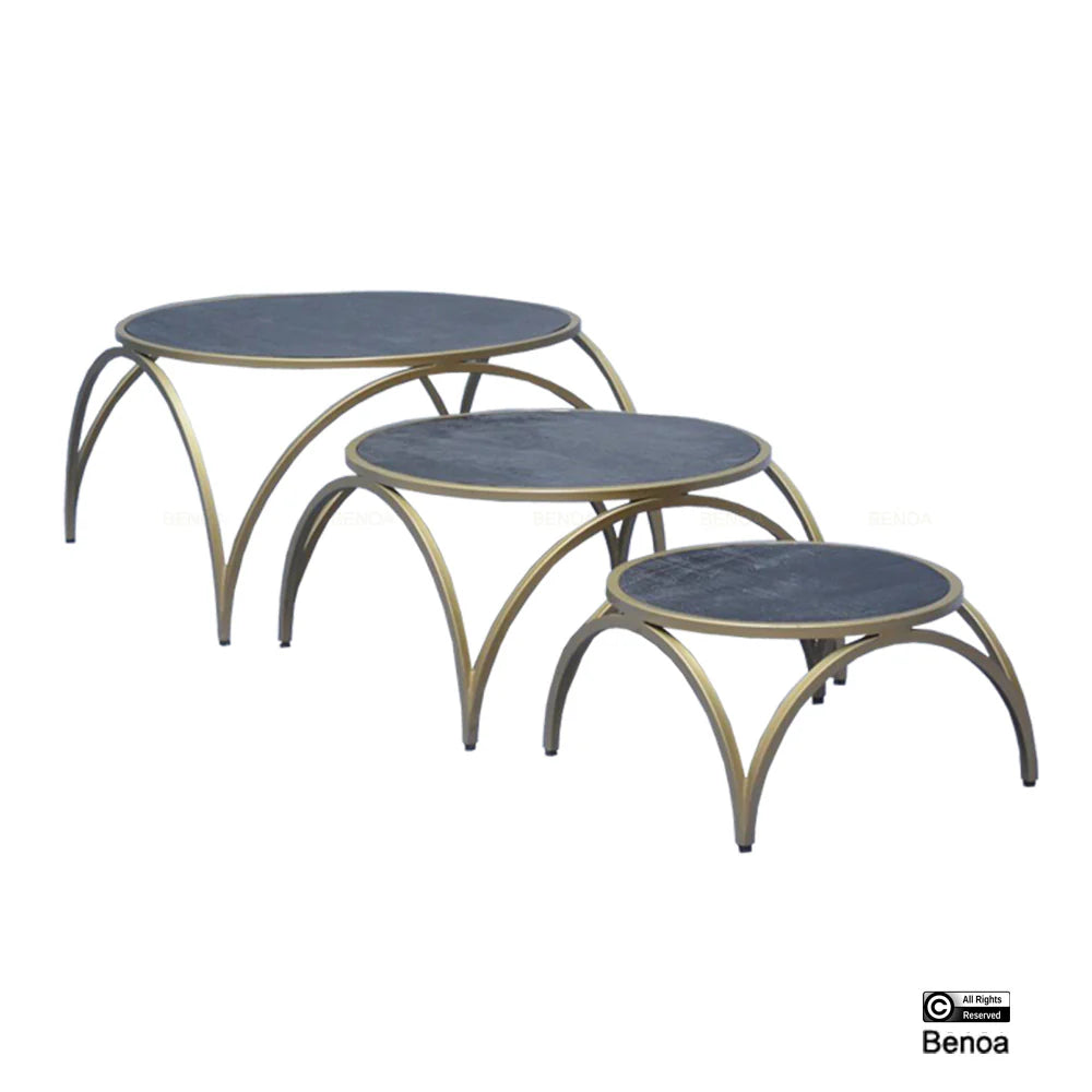 Salontafel Rond Messing Set van 3