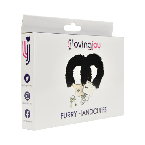 Loving Joy Harige Handboeien Zwart
