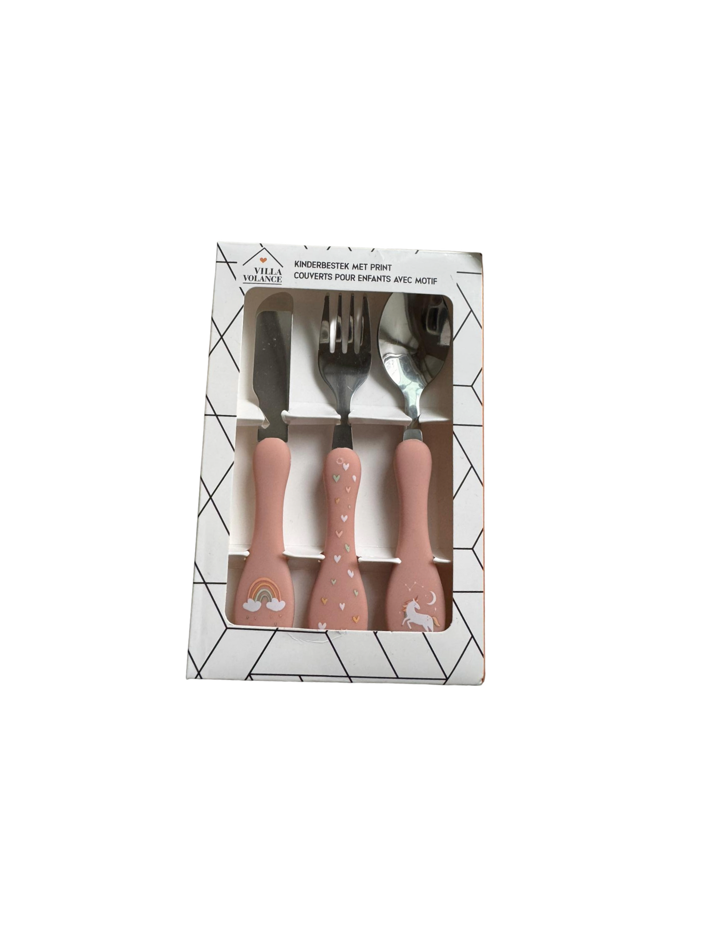 Roze duurzaam kinderbestek – Villa Volance