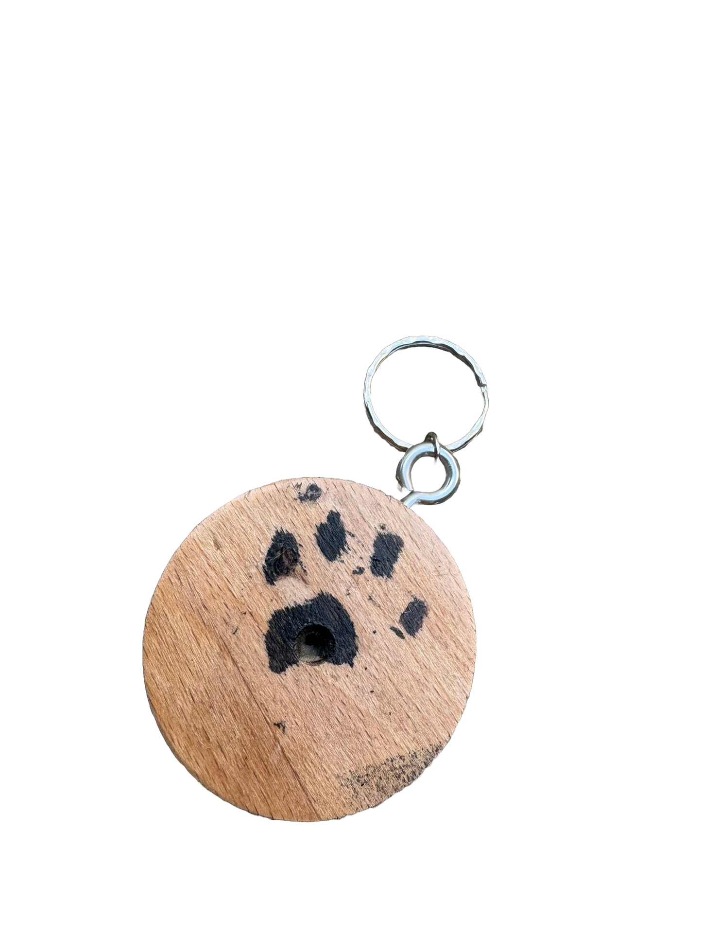Sleutelhanger Kattenpoot Sokje (kerstboom) Refurbished Acaciahout