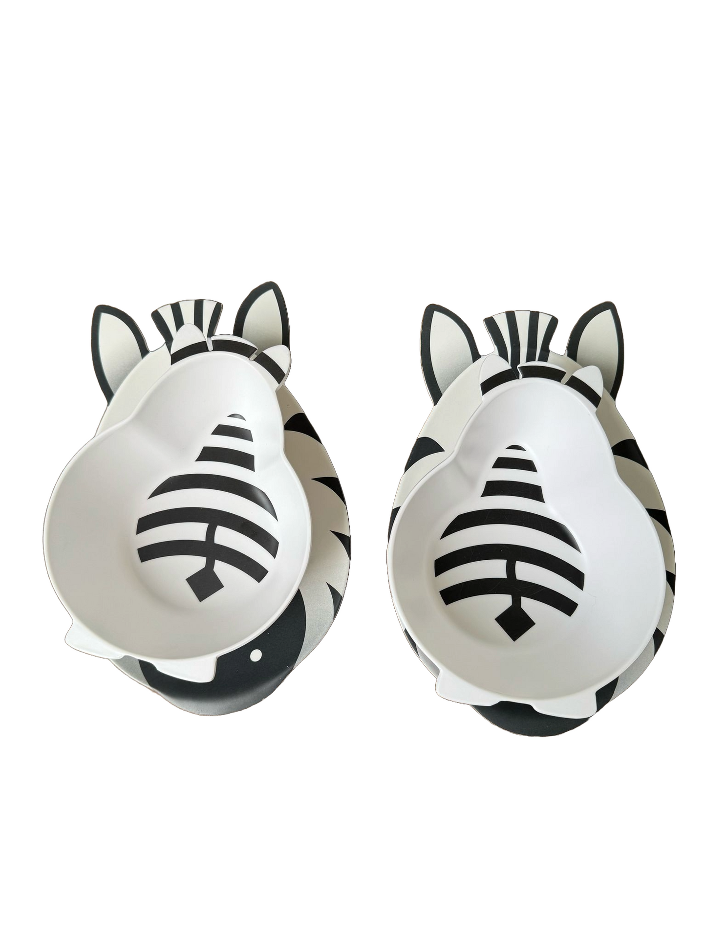 Kinderbord & schaal Zebra Set van 4