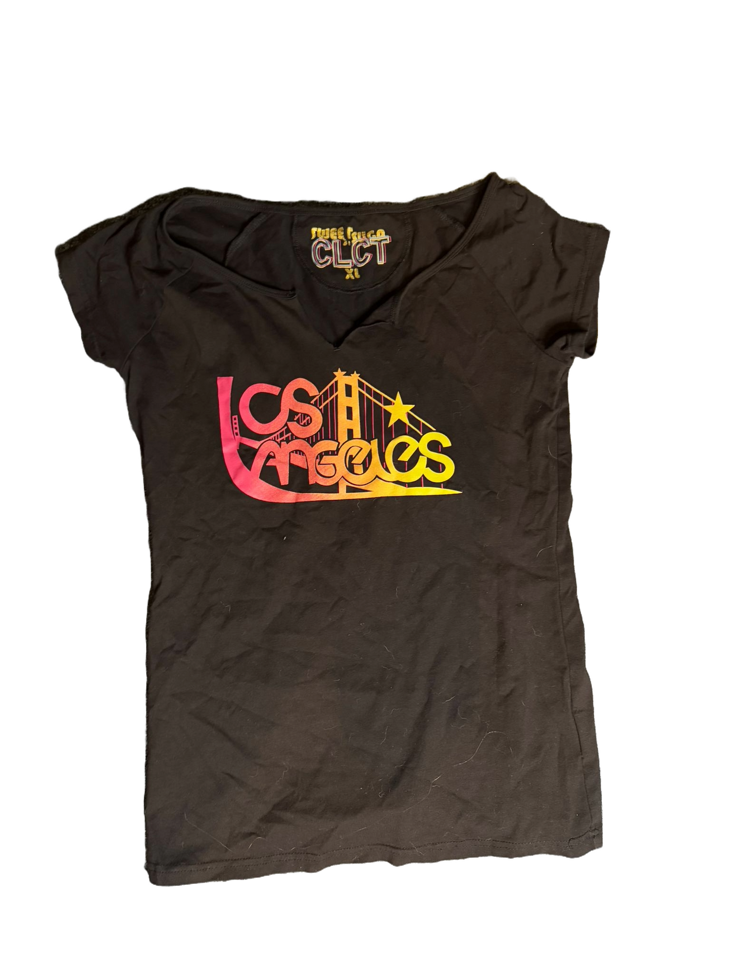 Dames T-shirt zwart kort zomer