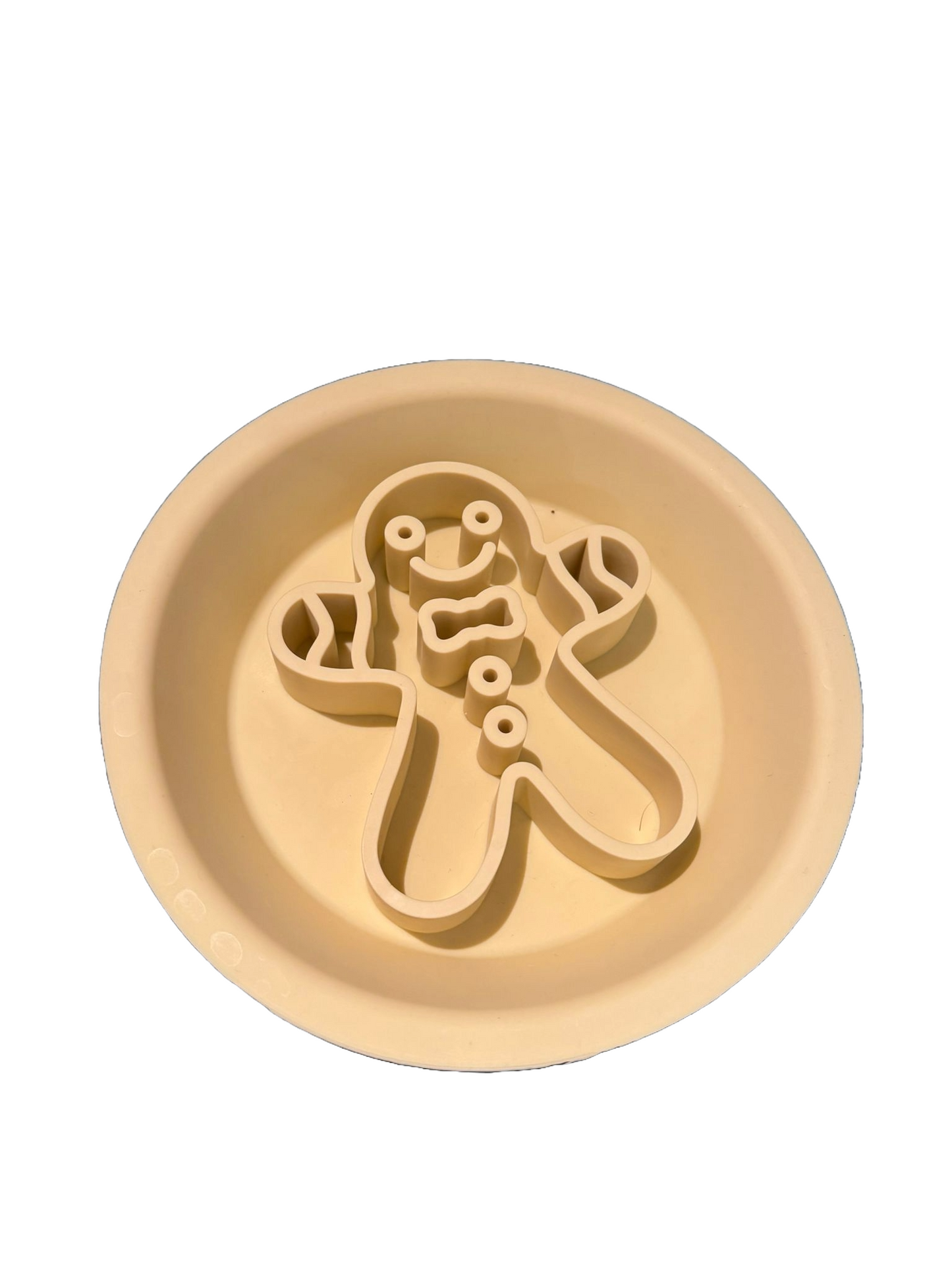 Slowfeeder Hond/Kat met Kerst mannetje Beige
