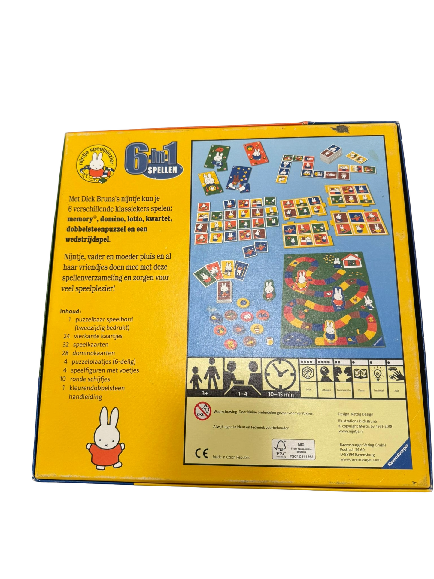 Nijntje Bordspel 6-in-1 – leuk en leerzaam spel voor jonge kinderen