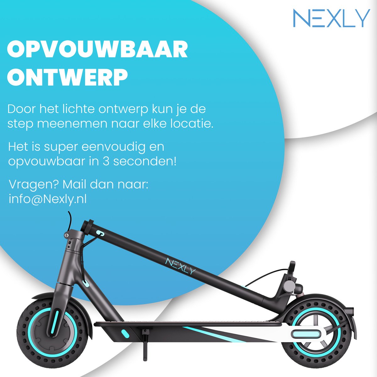 Nexly® S2 Elektrische Step - Snelheid tot 25km/u - Bereik tot 30km - Dubbele remveiligheid - Cruise control - Inklapbaar & draagbaar - LED koplamp - Innovatieve App