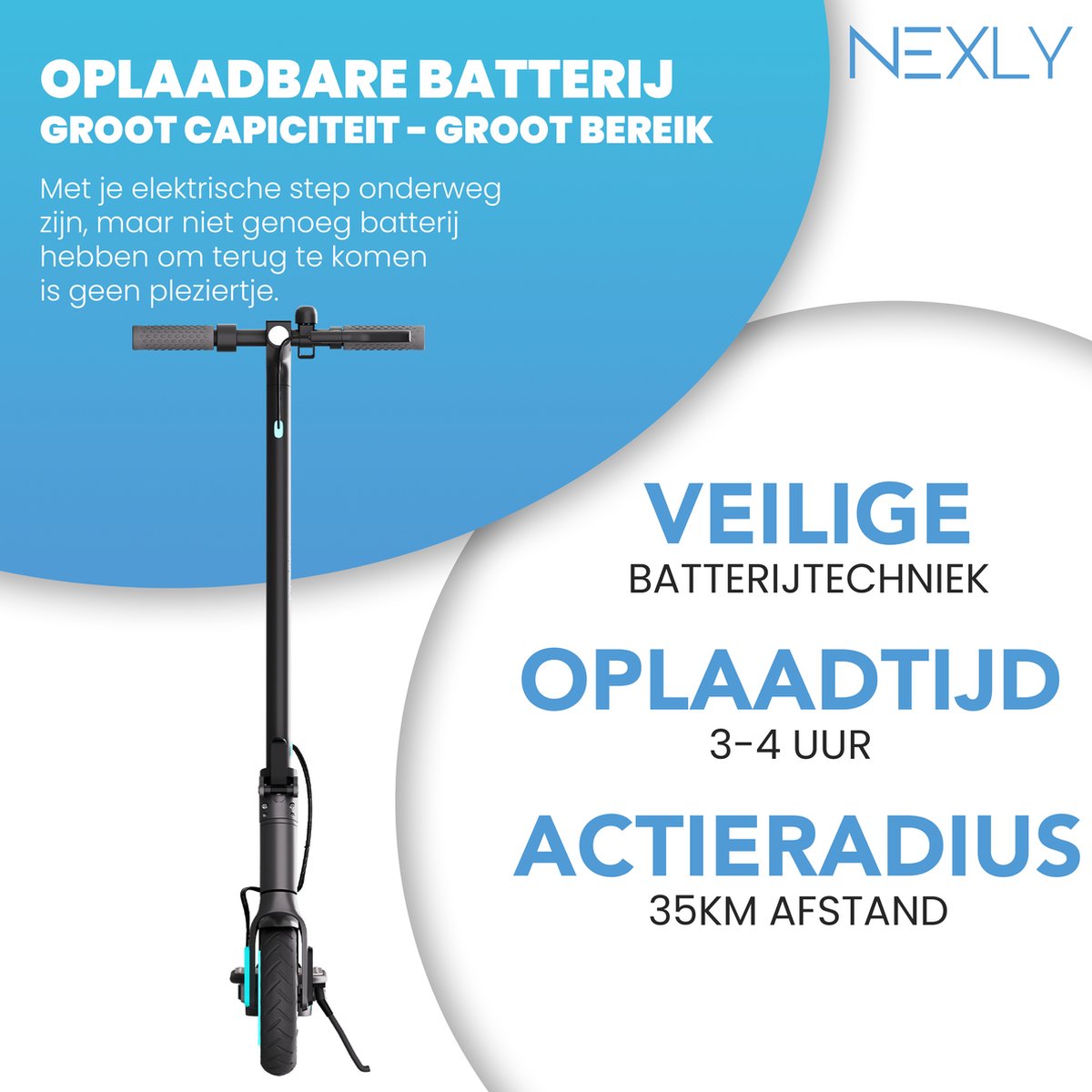 Nexly® S2 Elektrische Step - Snelheid tot 25km/u - Bereik tot 30km - Dubbele remveiligheid - Cruise control - Inklapbaar & draagbaar - LED koplamp - Innovatieve App