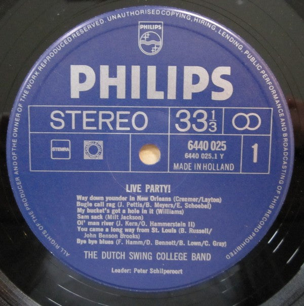 The Dutch Swing College Band – Live Party! (LP, Album, RE) – 2de hands, goede staat
