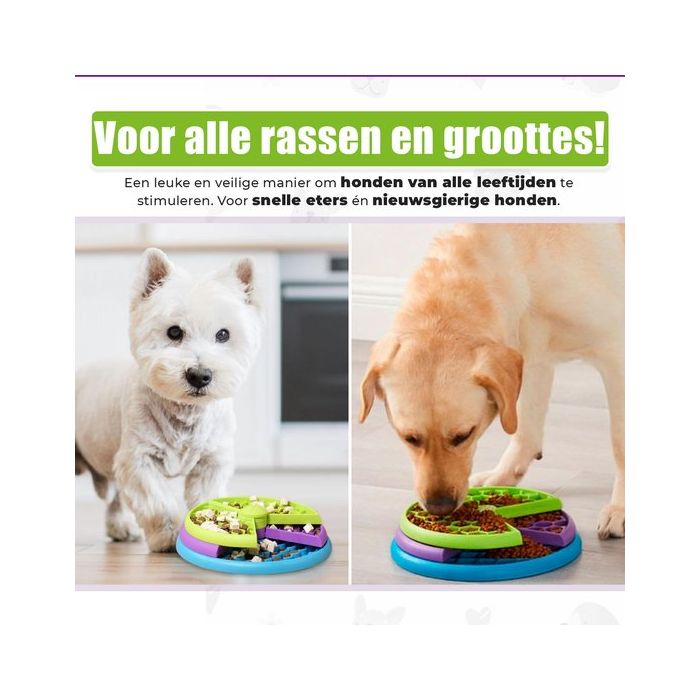 Topmast Anti Schrokbak Hond – Slowfeeder & Hondenpuzzel – Intelligentie Honden Speelgoed