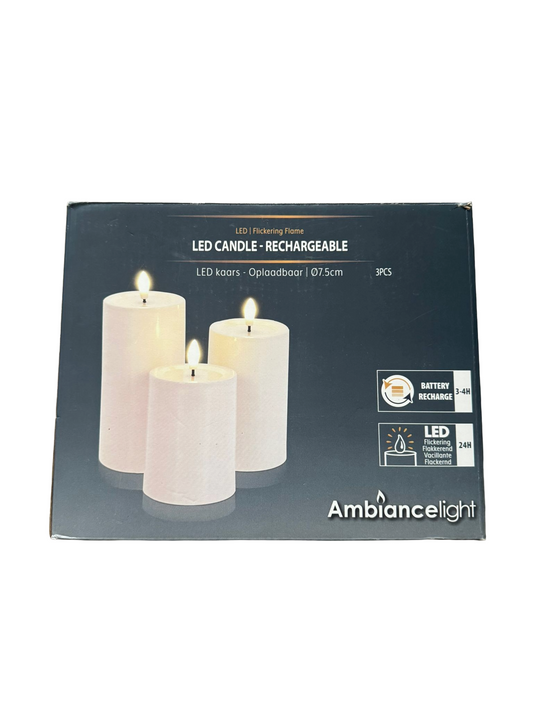 LED kaarsen 3 stuks op plateau