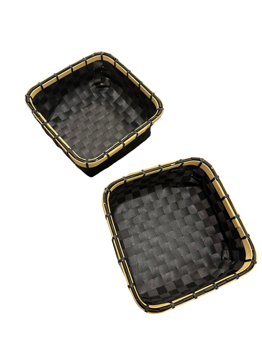 Gevlochten mandjes 2 stuks