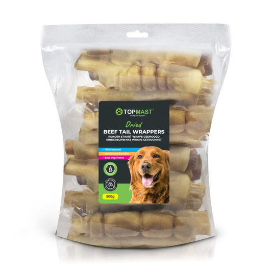 Topmast Runderstaart Wrappers – Omwikkeld met Kophuid – 15 cm – 500 g