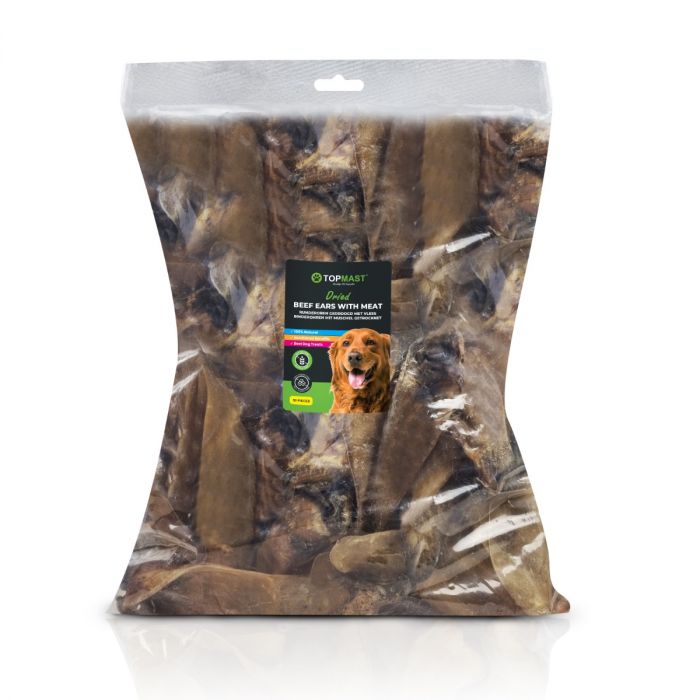 Topmast Runderoren Gedroogd 50stks – Met Vlees