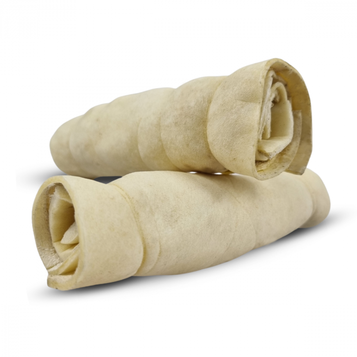 Superrol Buffelhuid Wit - 15 cm - Natuurlijke Rawhide Rolls