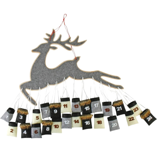 Adventskalender Rendier Vilt Grijs – 80 cm