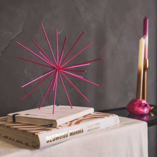 Housevitamin Ornament Firework – Metaal Neon Roze 25 cm