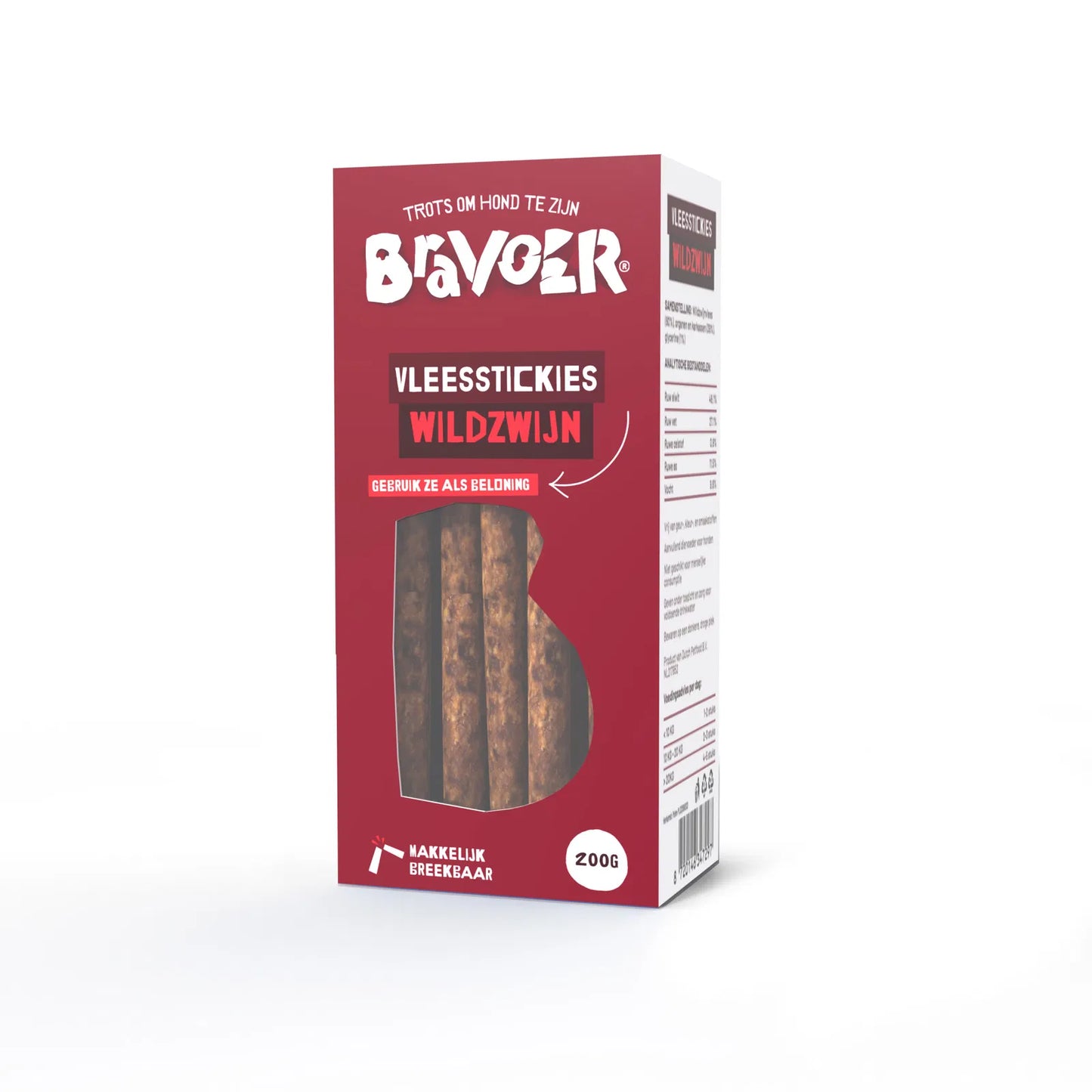 BRAVOER Vleesstickies Wildzwijn 2KG - Black Friday DEAL!